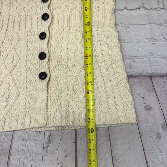 Aran Sweater Market Women Knit Fisherman Cardigan XS X-Small Merino Wool C024 -9 - Picture 3 of 15